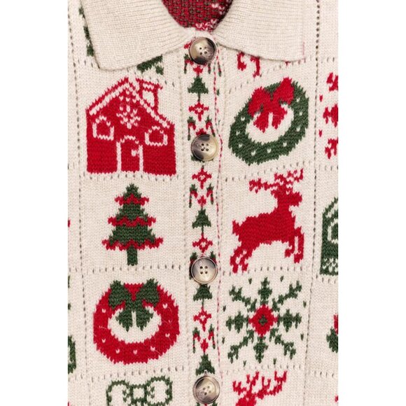 ZARA CHRISTMAS JACQUARD CARDIGAN - Picture 4 of 4